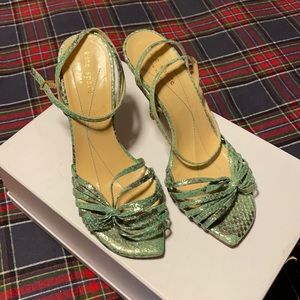 Kate Spade aqua snake print sandals